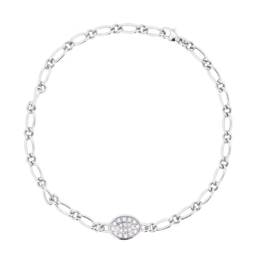 Bracciale donna Rue Des Mille Shapes in argento ovale di zirconi