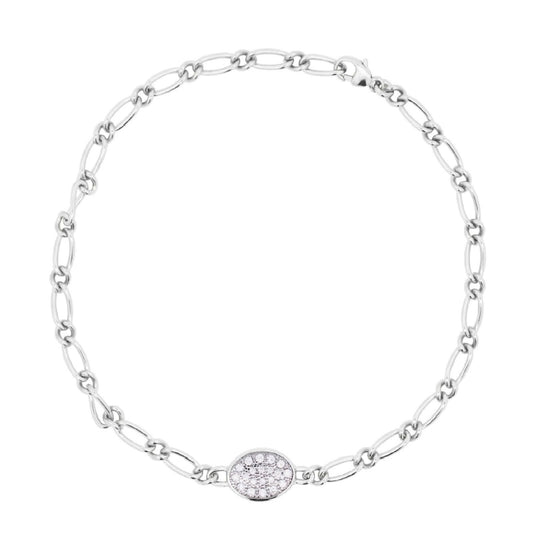 Bracciale donna Rue Des Mille Shapes in argento ovale di zirconi