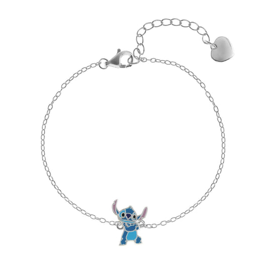 Bracciale a catena Disney Stitch bambino/a argento con Stitch centrale