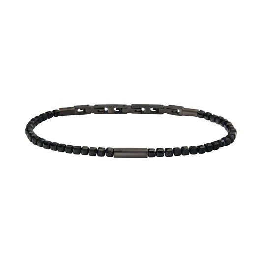 Bracciale Breil in acciaio graffite con pietre spinello nero BT.TJ3645