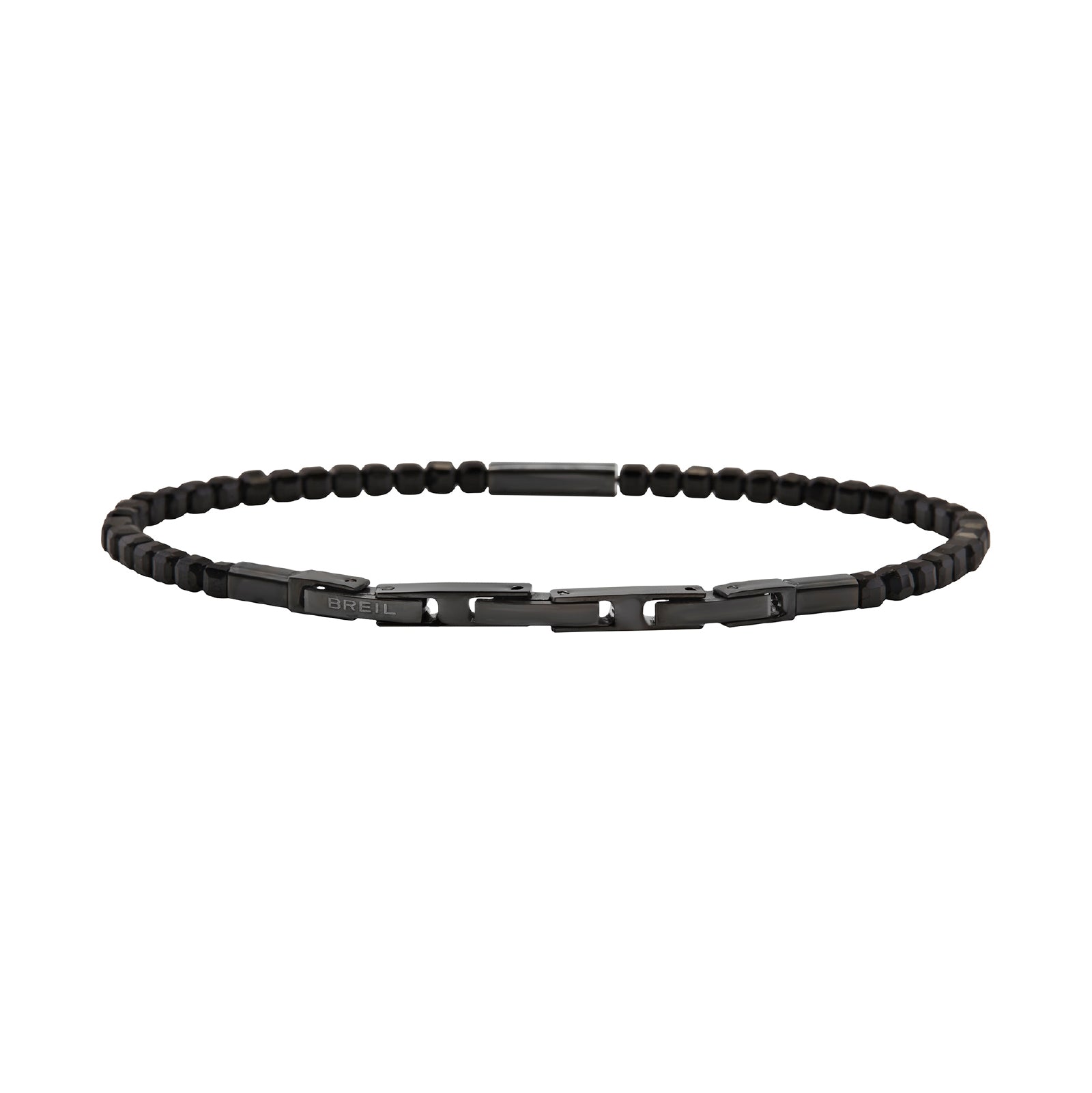 Bracciale Breil in acciaio graffite con pietre spinello nero BT.TJ3645