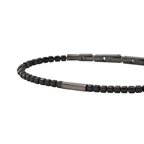 Bracciale Breil in acciaio graffite con pietre spinello nero BT.TJ3645