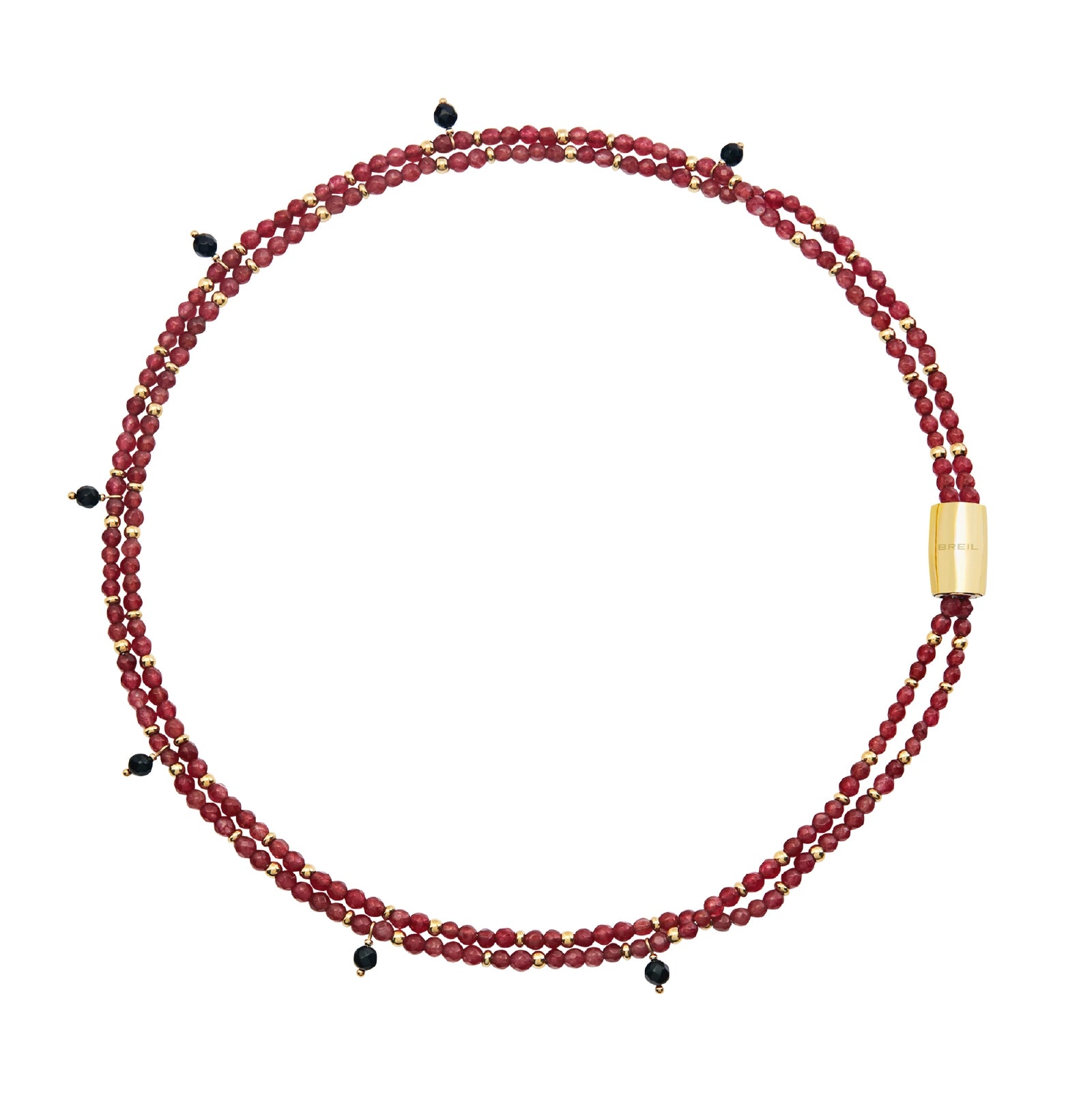 Collana Breil Magnetica doppio filo di agata rossa e nera BT.TJ3681