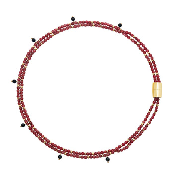 Collana Breil Magnetica doppio filo di agata rossa e nera BT.TJ3681