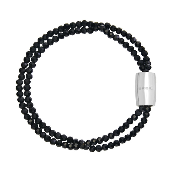 Bracciale Breil Magnetica doppio filo con cristalli neri BT.TJ3687