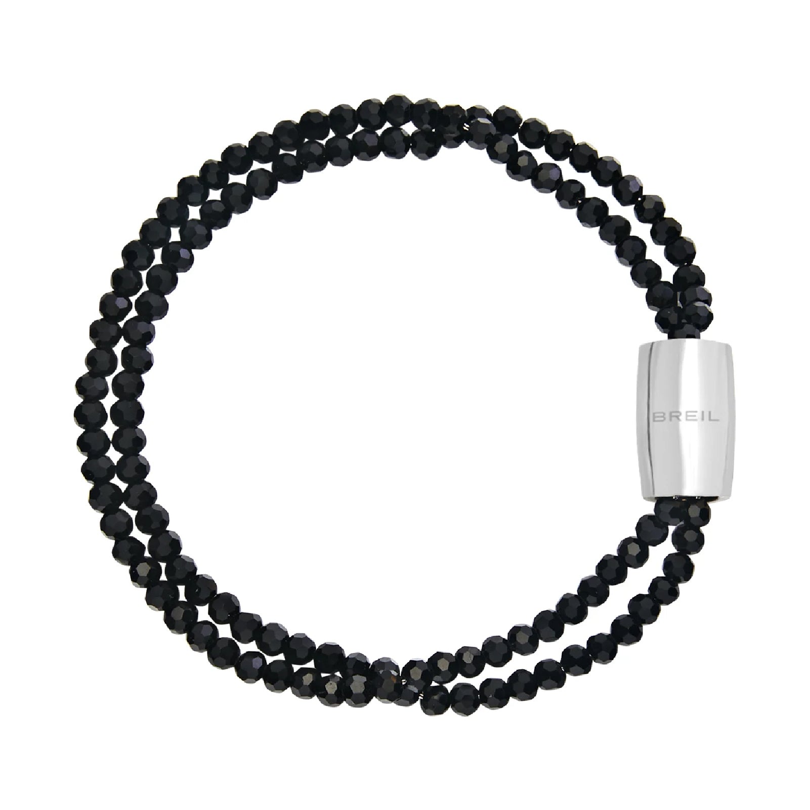 Bracciale Breil Magnetica doppio filo con cristalli neri BT.TJ3687