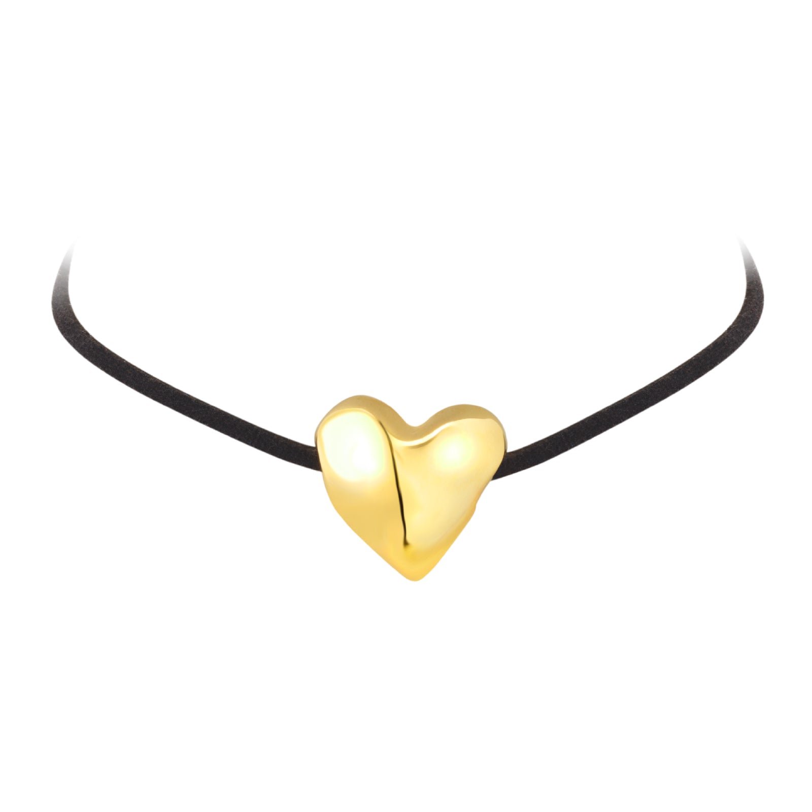 Collana choker Breil con cordino e cuore in acciaio oro