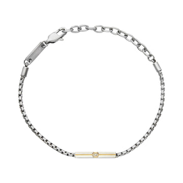 Bracciale Breil acciaio con elemento bicolor e diamante BT.TJ3720