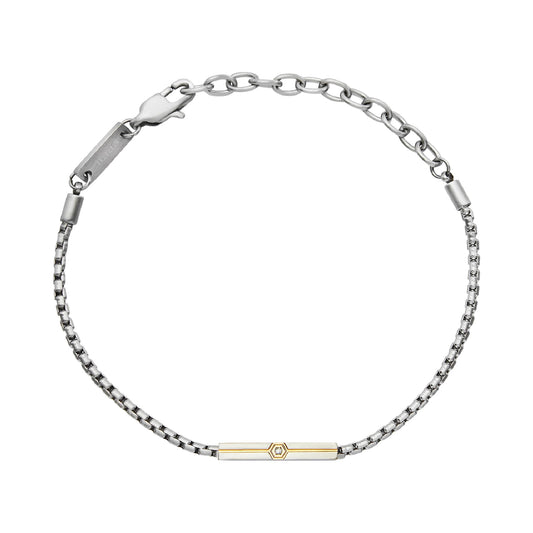 Bracciale Breil acciaio con elemento bicolor e diamante BT.TJ3720