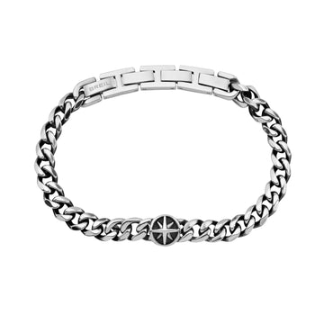 Bracciale catena Breil in acciaio con rosa dei venti BT.TJ3729