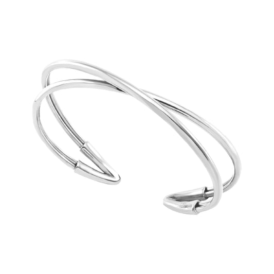 Bracciale donna rigido Breil acciaio con due linee incrociate S 4,7 X 5,6 CM