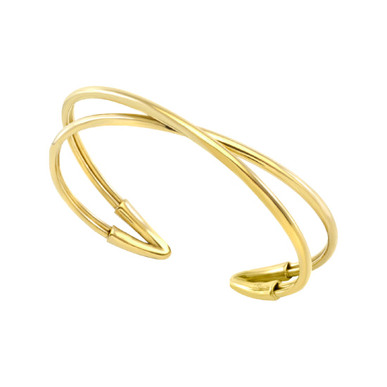 Bracciale donna rigido Breil acciaio oro due linee incrociate S 4,7 X 5,6 CM