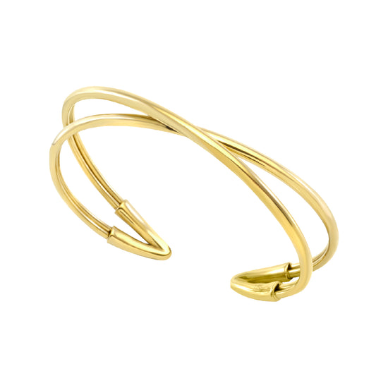 Bracciale donna rigido Breil acciaio oro due linee incrociate M 4,9 X 5,9 CM