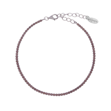 Bracciale donna Amen Tennis argento zirconi marroni