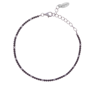 Bracciale donna Amen Tennis argento zirconi nero e bianco