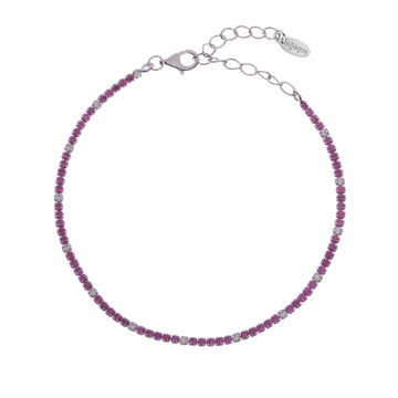 Bracciale donna Amen Tennis argento zirconi fucsia e bianco