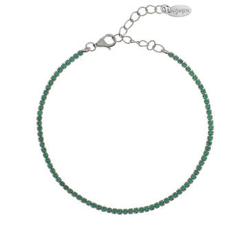 Bracciale donna Amen Tennis argento zirconi verde