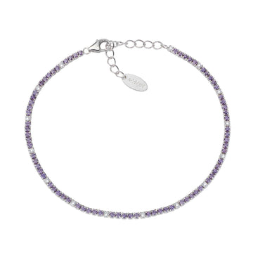 Bracciale donna Amen Tennis in argento con zirconi bianchi e viola