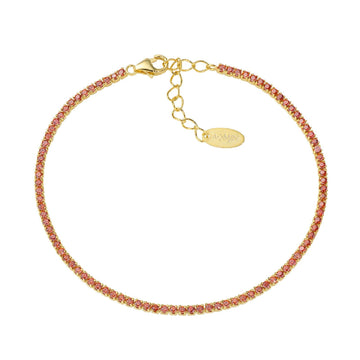 Bracciale donna Amen Tennis in argento dorato con zirconi arancioni