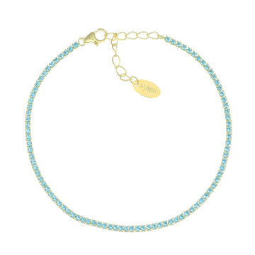 Bracciale donna Amen Tennis in argento dorato con zirconi azzurri