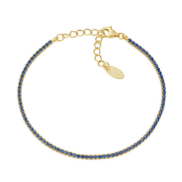 Bracciale donna Amen Tennis in argento dorato con zirconi blu