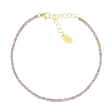 Bracciale donna Amen Tennis in argento dorato con zirconi lilla