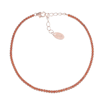 Bracciale donna Amen Tennis in argento rosé con zirconi arancioni