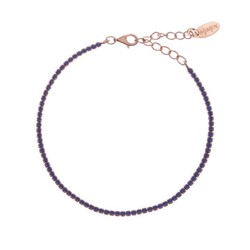 Bracciale donna Amen Tennis argento rosé zirconi blu