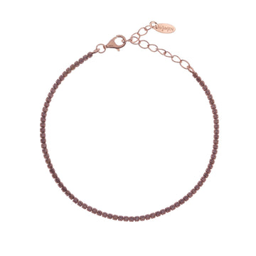 Bracciale donna Amen Tennis argento rosé zirconi champagne