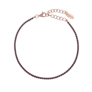 Bracciale donna Amen Tennis argento rosé zirconi neri