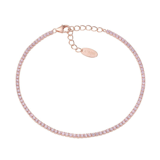 Bracciale donna Amen Tennis in argento rosé con zirconi rosa