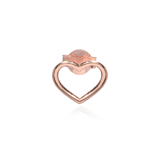 Mono orecchino donna lobo Burato Con Amore oro rosa cuore 9x7mm