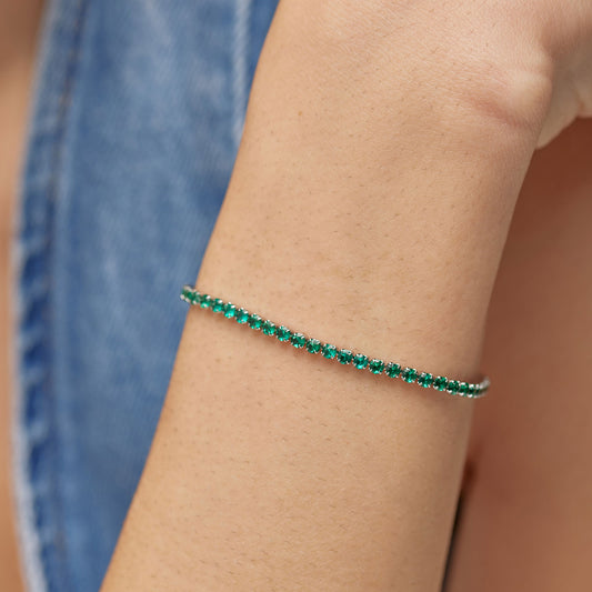 Bracciale tennis donna Brosway acciaio con cristalli verde 20 cm