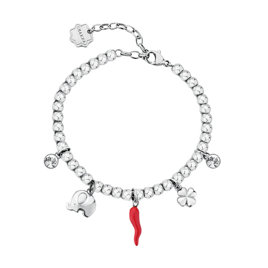 Bracciale donna Brosway in acciaio con elefante e cornetto 18 cm