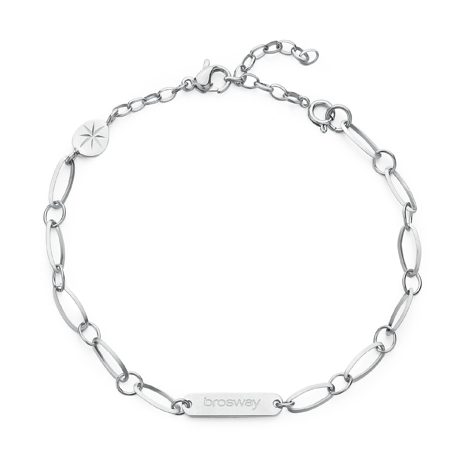 Bracciale catena Brosway Essential in acciaio con targhetta 20 cm