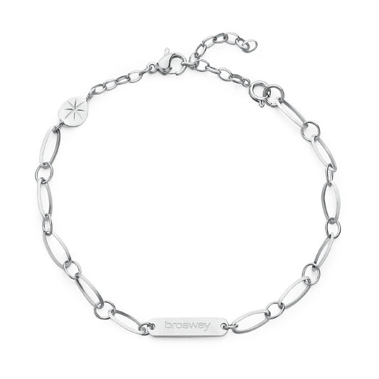 Bracciale catena Brosway Essential in acciaio con targhetta 20 cm