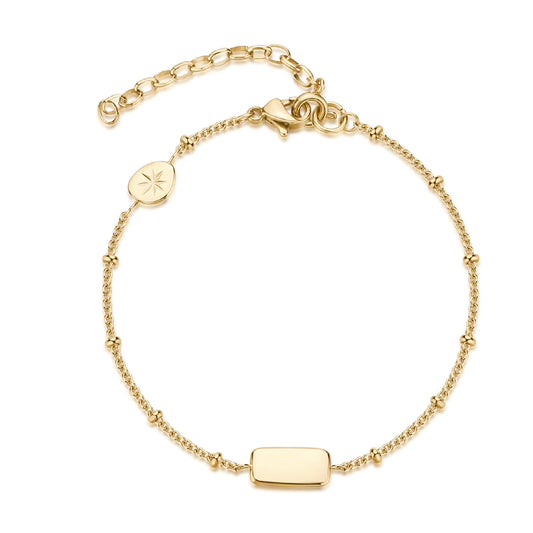 Bracciale catena Brosway Essential acciaio oro piastra centrale 20 cm