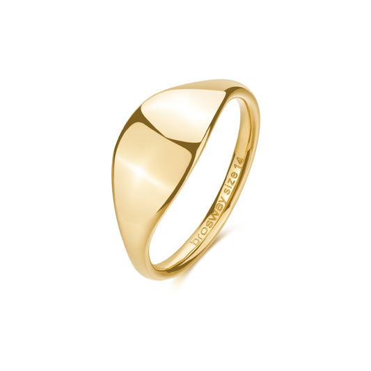 Anello sigillo Brosway Essential in acciaio 316L con pvd oro 14