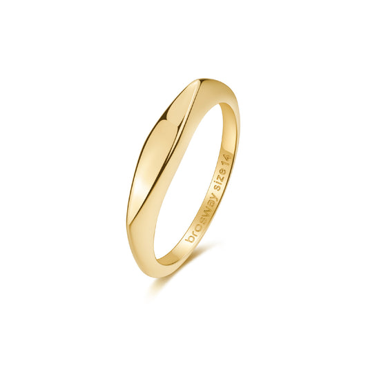 Anello Brosway Essential in acciaio 316L con pvd oro 14kt 14