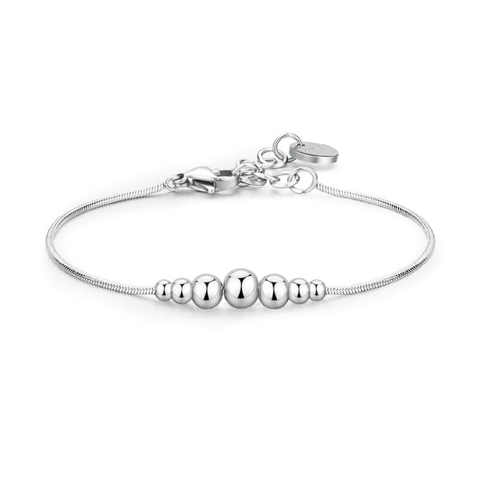 Bracciale catena Brosway in acciaio sfere lucide al centro 20 cm