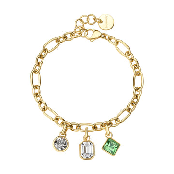 Bracciale donna Brosway acciaio oro con pendenti di cristalli 18 cm