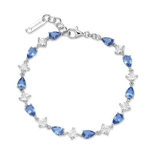 Bracciale Brosway Fancy in argento con zirconi bianchi e blu BW.FFB111