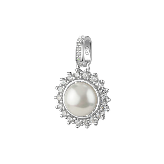 Charm pendente Brosway Fancy argento con cristalli e perla MISURA UNICA