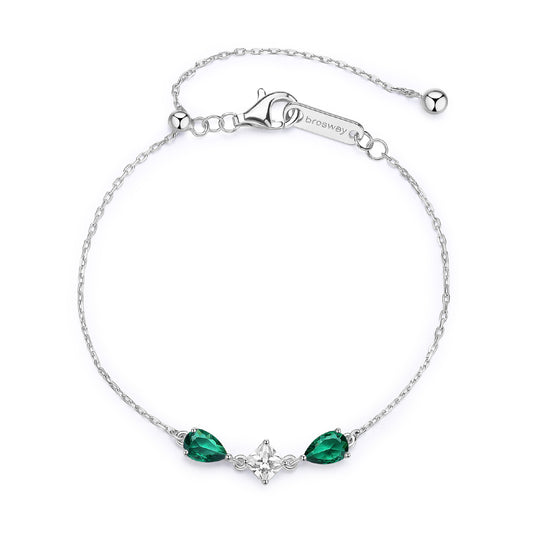 Bracciale Brosway Fancy in argento con zirconi bianchi e verdi BW.FLG112