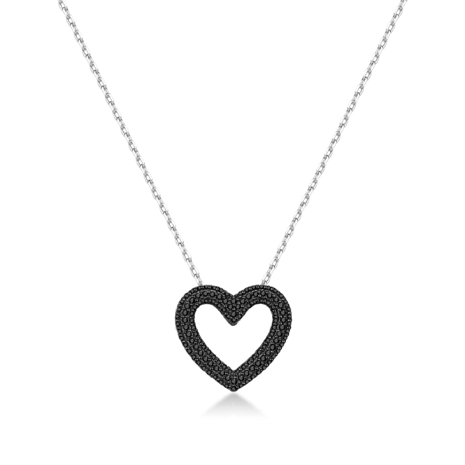 Collana Brosway FANCY in argento con ciondolo a cuore nero MISURA UNICA