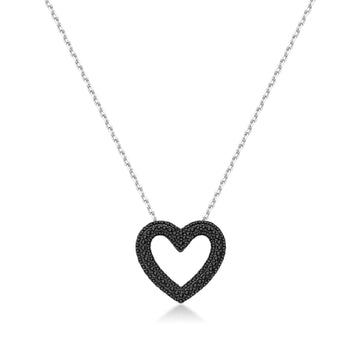 Collana Brosway FANCY in argento con ciondolo a cuore nero MISURA UNICA