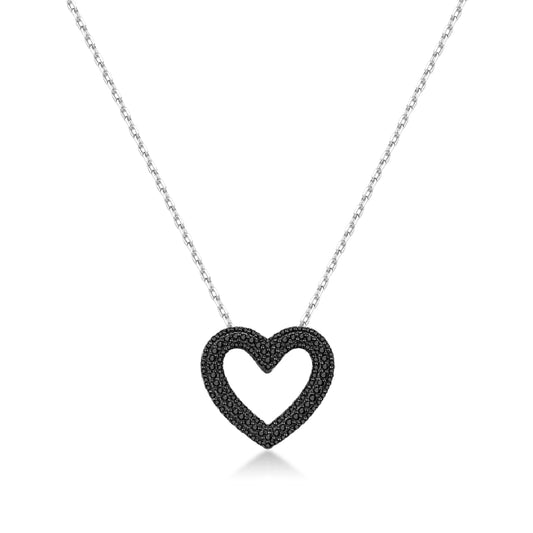 Collana Brosway FANCY in argento con ciondolo a cuore nero MISURA UNICA