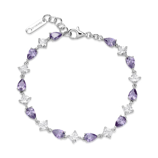 Bracciale Brosway Fancy in argento con zirconi bianchi e viola BW.FMP113