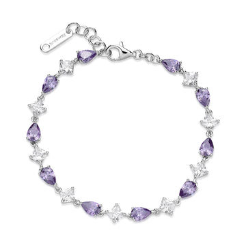 Bracciale Brosway Fancy in argento con zirconi bianchi e viola BW.FMP113