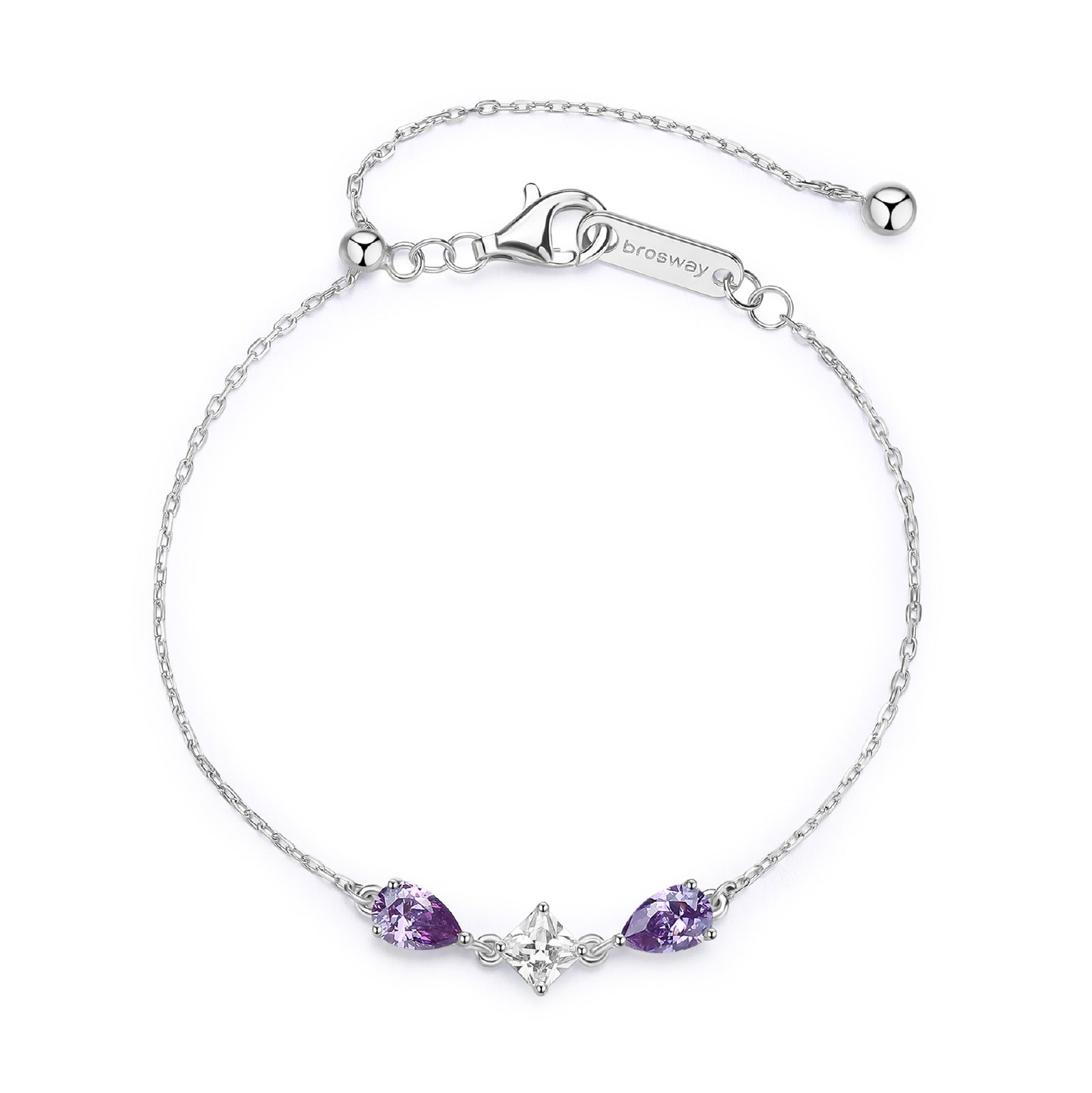 Bracciale Brosway Fancy in argento con zirconi bianchi e viola BW.FMP114